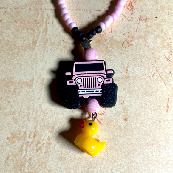Silicone 4x4 Jeep Duck Rearview Mirror Charm-Keychain-Bag Charm-Beaded Bracelet - Picture 3 of 7